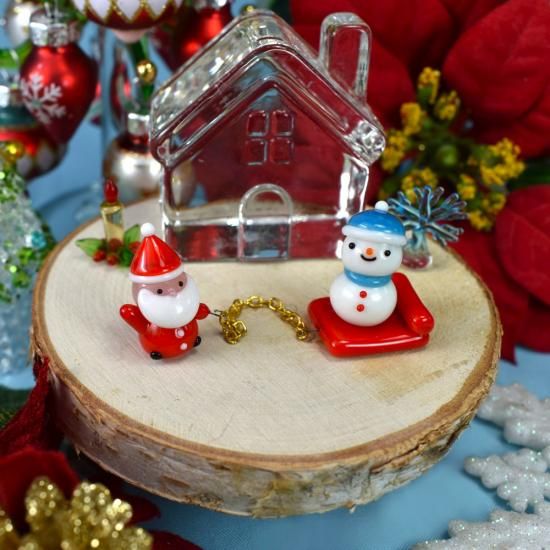 ガラス細工　ミニチュア　サンタ　クリスマス クリスマス 飾り サンタクロース ミニチュア ガラス細工 グラス