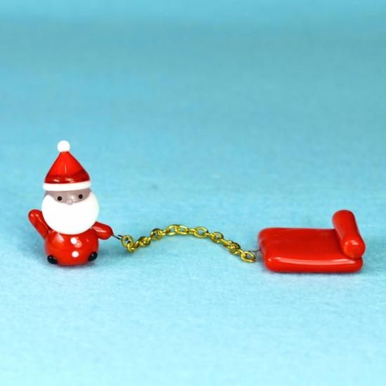 ガラス細工　ミニチュア　サンタ　クリスマス 楽天市場】ガラス細工 お座りサンタクリスマス サンタ