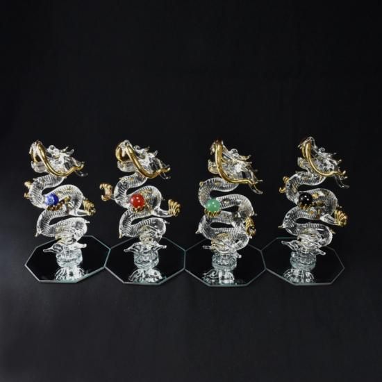 ガラス細工｜天然石昇り龍翡翠｜フォーカートグラスワークスガラス