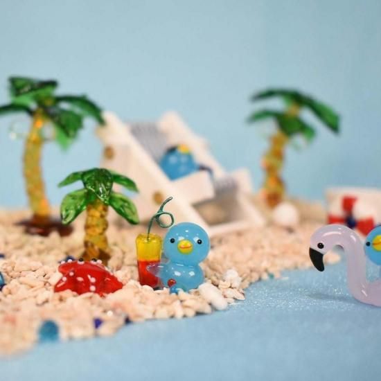 ガラス細工｜トロピカルドリンクペンギン｜フォーカートグラスワークス