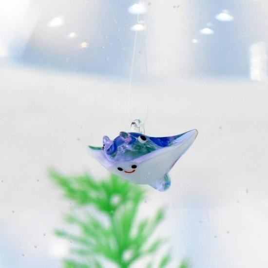 マンタ　ガラス細工　ミニチュア 水族館 お土産 マンタ エイ グッズ 雑貨 ガラス細工 ミニチュア