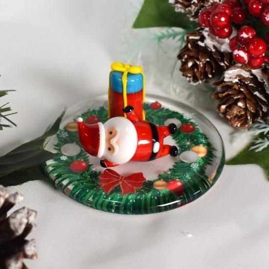 専用　クリスマス　ガラス細工 ガラス細工｜クリスマスプレート☆リース｜フォーカートグラス