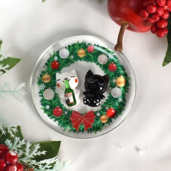 ガラス細工｜クリスマスプレート☆リース｜フォーカートグラスワークス