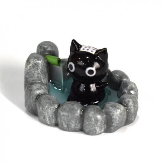 ガラス細工の猫｜露天風呂クロネコ｜フォーカートグラスワークス