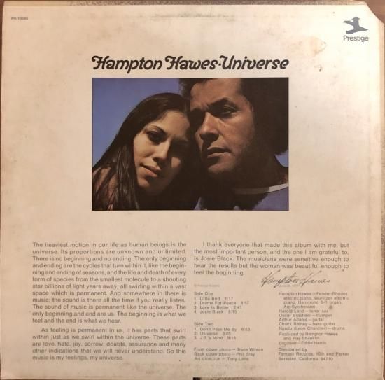 Hampton Hawes / Universe(LP),BE BOP RECORDS,福岡中古レコード通販