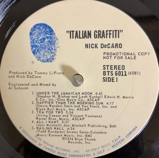 NICK DeCARO / Italian Graffiti (LP) / MCA | WAXPEND RECORDS
