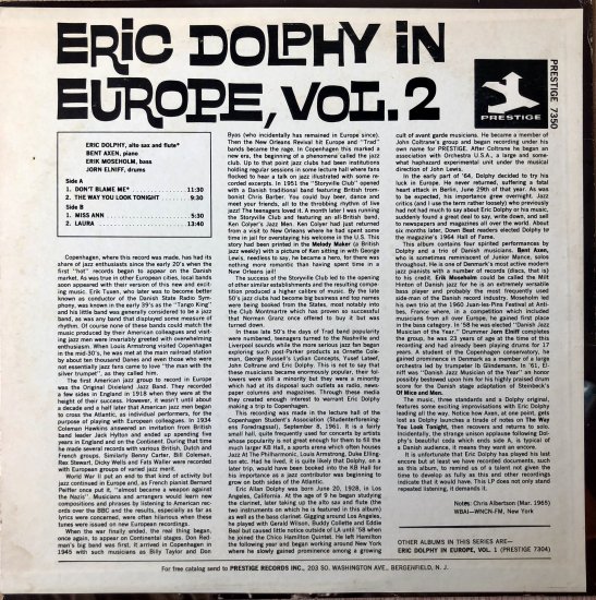 Eric Dolphy / In Europe, Vol.2 (LP) ,BE BOP RECORDS,福岡中古