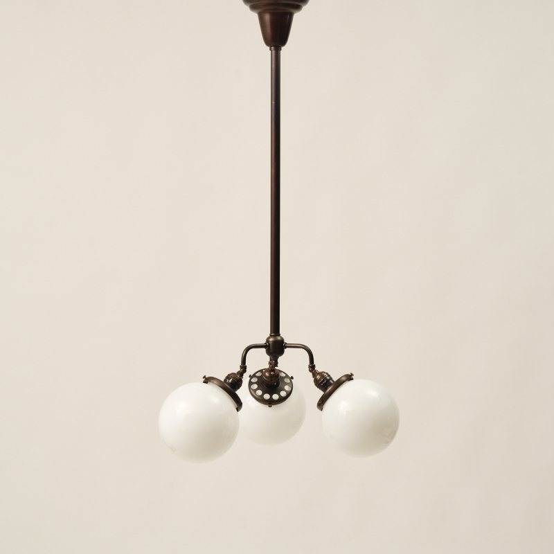 OPL077<br>3 BULBS POLE LAMP - Black Brass / 真鍮3灯照明