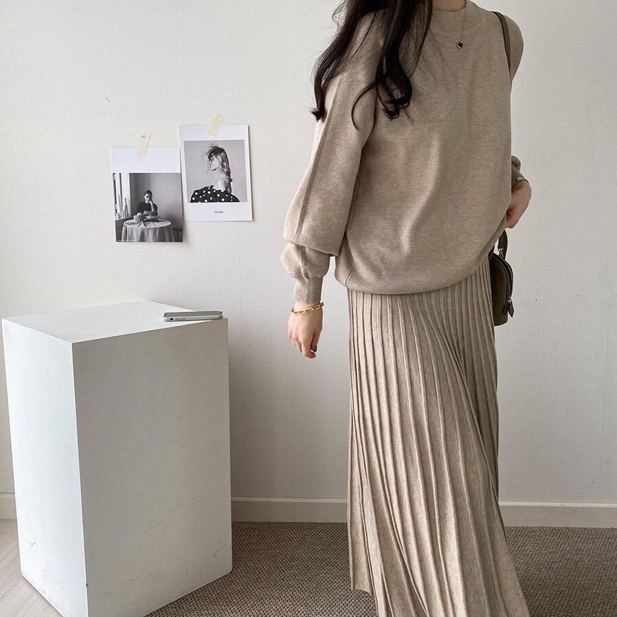 セットアップ | ニット スカート - orubia