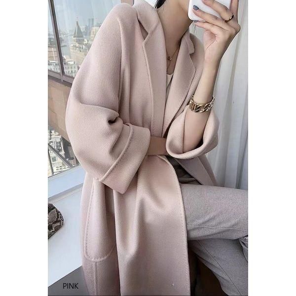 リバーコート ウール カシミヤ ローブ ロングコート ベルト