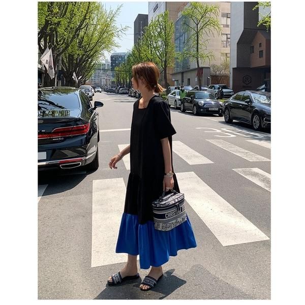 ロングワンピース ティアード Aライン バイカラー スクエア襟 楽天市場】ワンピース ロング バイカラー レディース 送料無料