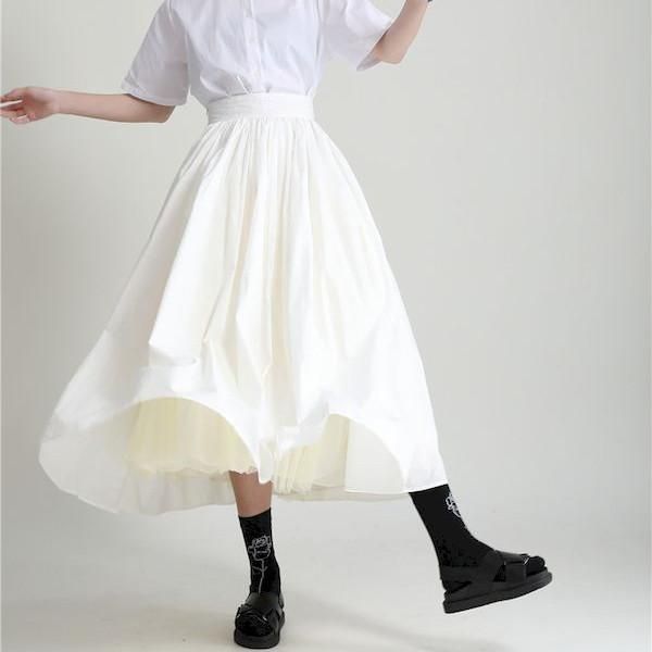 ロングスカート フレアスカート シンプル カジュアル Aライン ふんわり
