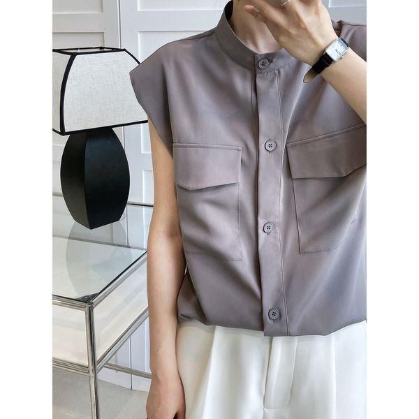 shirocon グレー ダブルボタン ノースリーブベスト 36 shirocon グレー ダブルボタン ノースリーブベスト 36 shirocon グレー