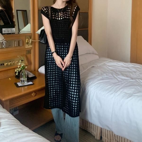 【新品タグ付】ENFOLD リネンライクトップス ノースリーブ チュニック M黒 SLY | FRONT GATHER ZIP トップス (Tシャツ・カットソー(半袖