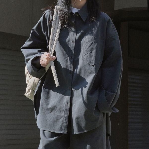 シャツ オーバーサイズ シンプル シャツジャケット 長袖