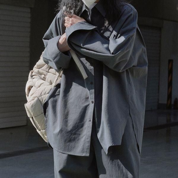 シャツ オーバーサイズ シンプル シャツジャケット 長袖