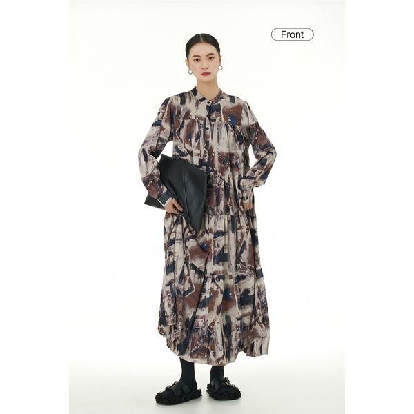 ワンピース ティアード ロング cyard アースカラー