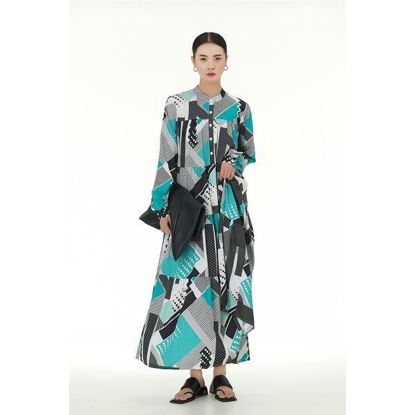 ワンピース ティアード ロング cyard レトロ柄 着物柄 和風 古典 ワンピース ティアード ロング cyard レトロ柄 着物柄 和風 古典