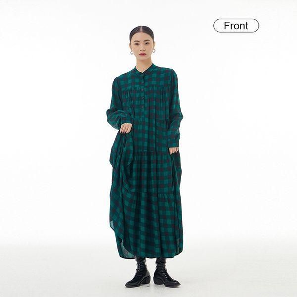 ワンピース ティアード ロング cyard ギンガムチェック柄 ブリ