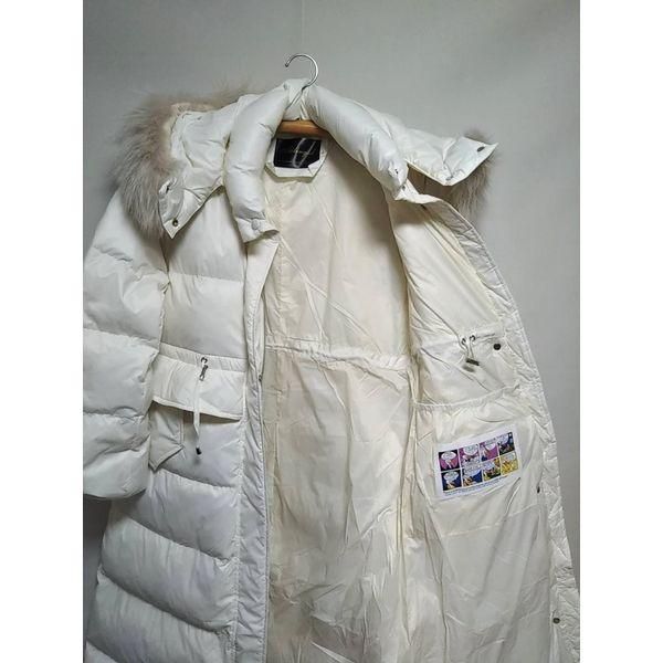 ダウンジャケット ラクーンファー ウエストフリル シャーリング