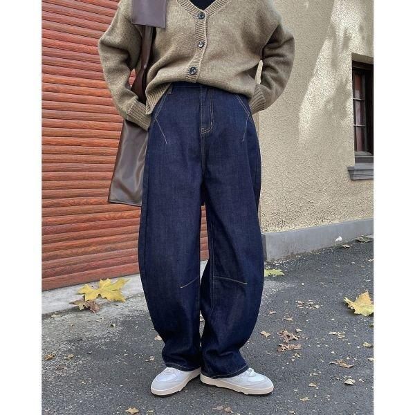 ニッチレトロ ハイウエスト デニムワイドパンツ 4101010 レディースファッション レトロ デニムワイドパンツ ハイ