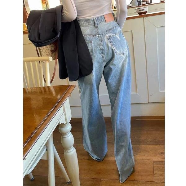 デニム ハイウエスト パンツ ストレート ウオッシュ加工 4 ジーンズ デニム パンツ ワイド ウォッシュ加工 ハート ラブ