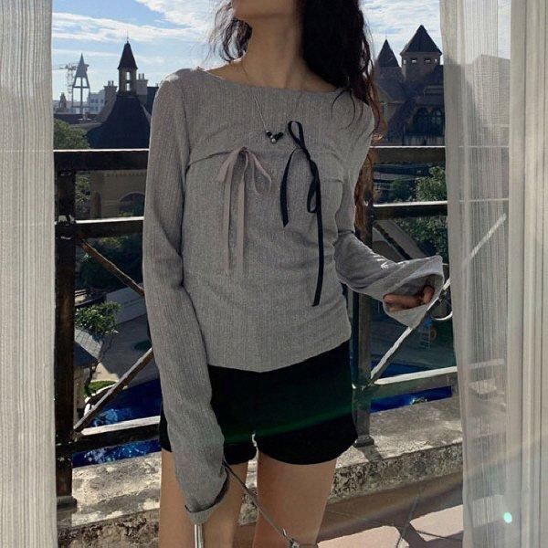 【新品】リボンモチーフカットソー リボンモチーフカットソー(カットソー)｜TOPS（トップス