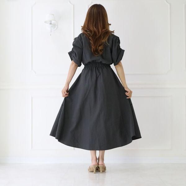 ボーダーラインシャツワンピース | 撥水加工 | フロントジッパー