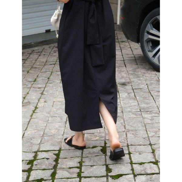 ワンピース ノースリーブ カシュクール リボン ロング Vネック A ワンピース ノースリーブ カシュクール リボン ロング Vネック A