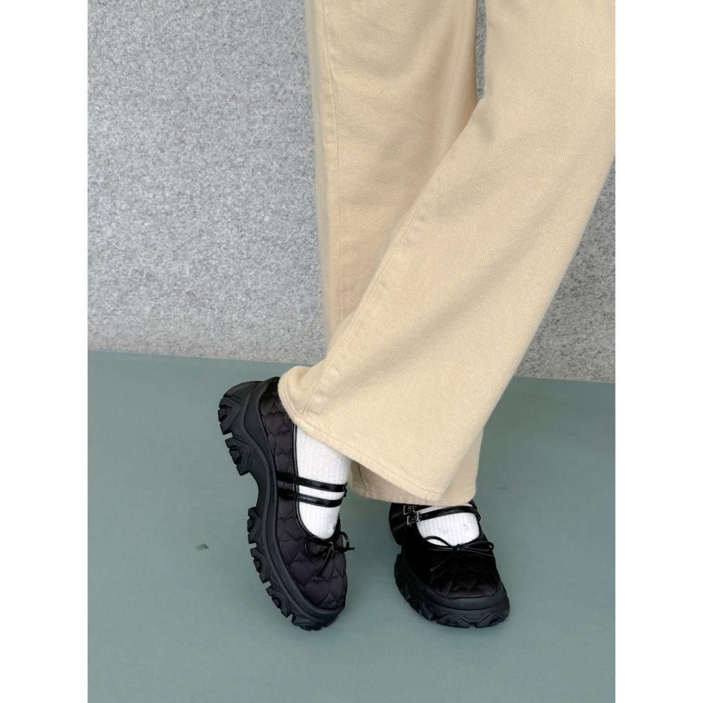 LKS-2311-001 バレエシューズ キルティング ストラップ ベルト LKS-2311-001 バレエシューズ キルティング ストラップ ベルト