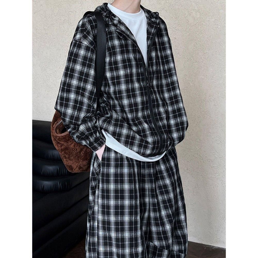 チェックジャケット | フード付きジップアップ - orubia