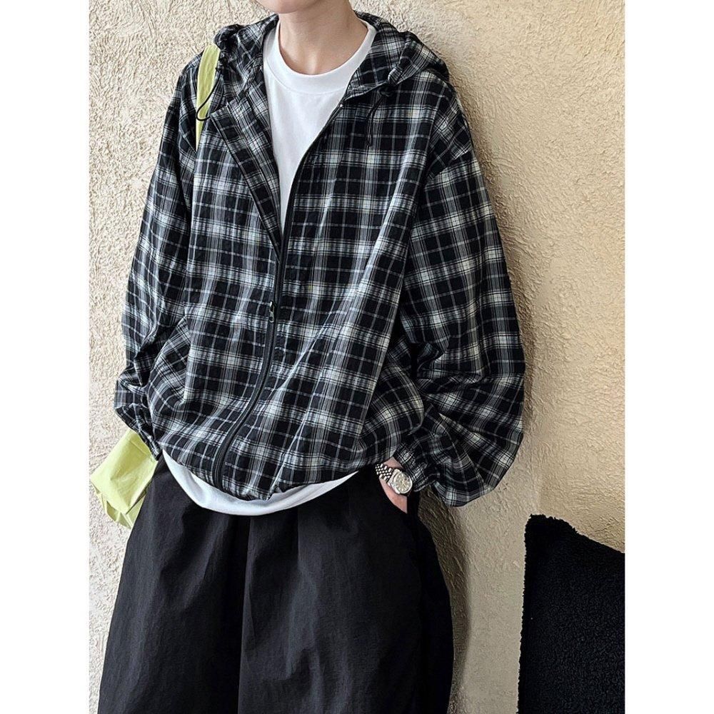 SLOBE IENA カジュアルジャケット F 白x黒　チェック VELVETEEN NOTCHED LAPEL LONG JACKET(M Black): S'YTE｜THE