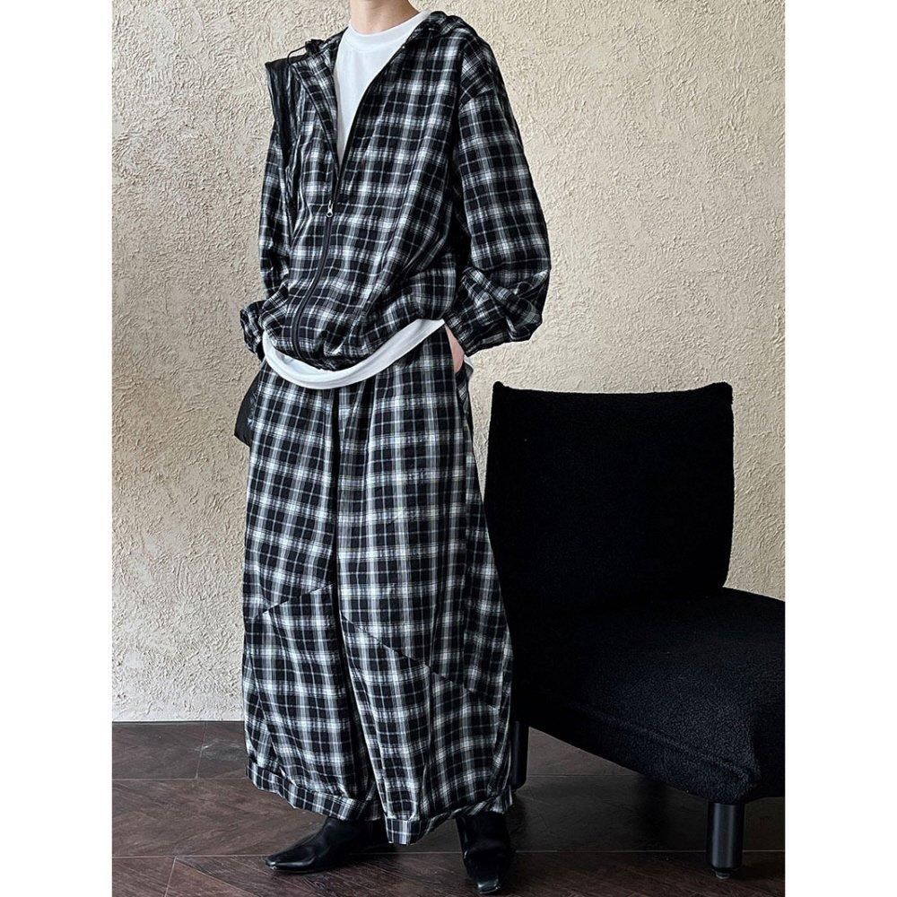 チェックジャケット | フード付きジップアップ - orubia