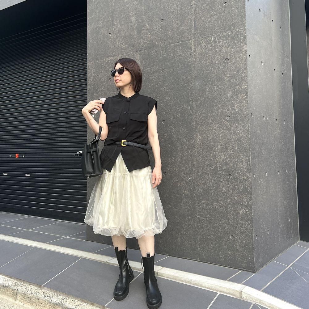 美品 ふんわりチュールスカート 高級銀糸使用 美品 ふんわりチュールスカート 高級銀糸使用