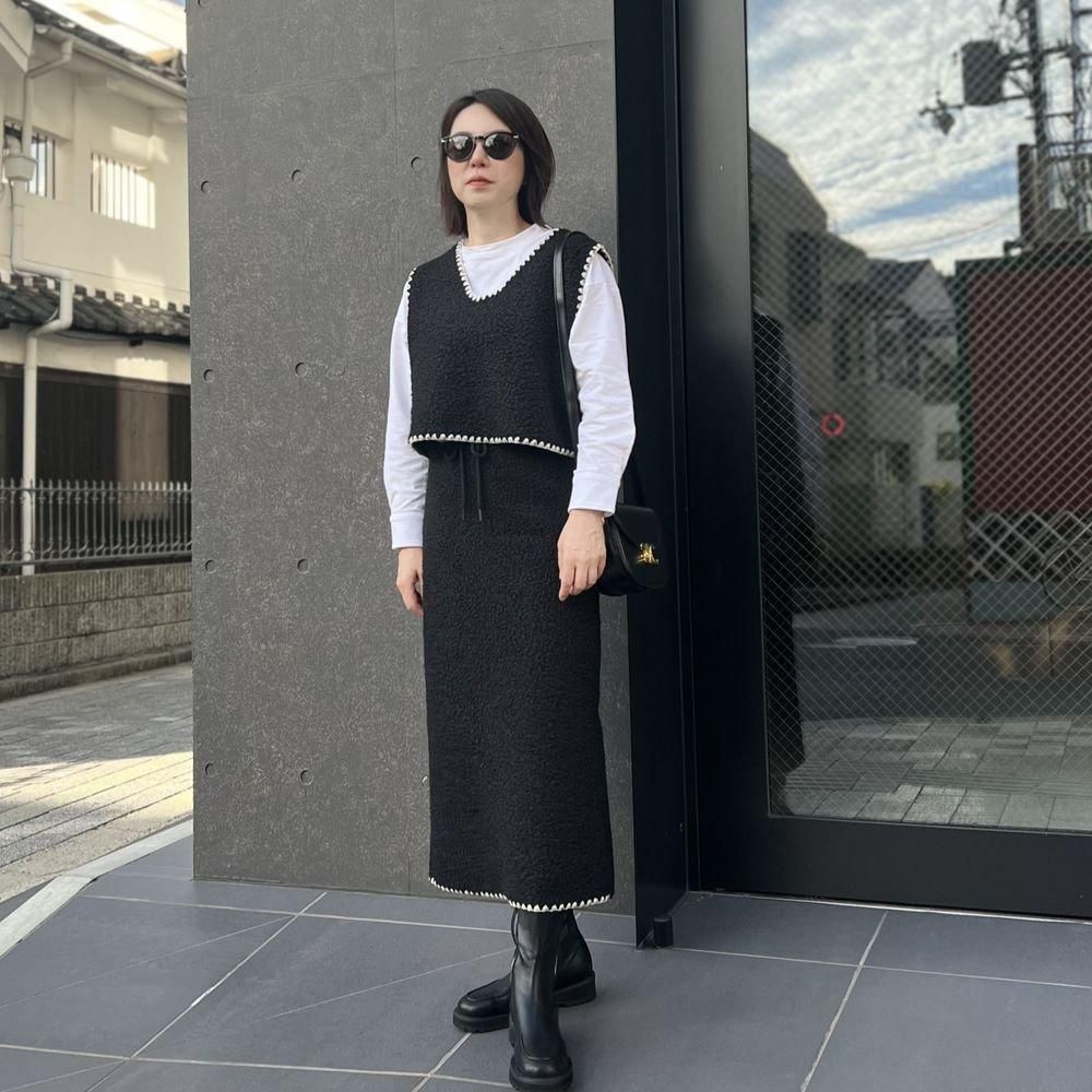 美品 シビラ 清楚 ロングスカート セットアップ ブラック 40