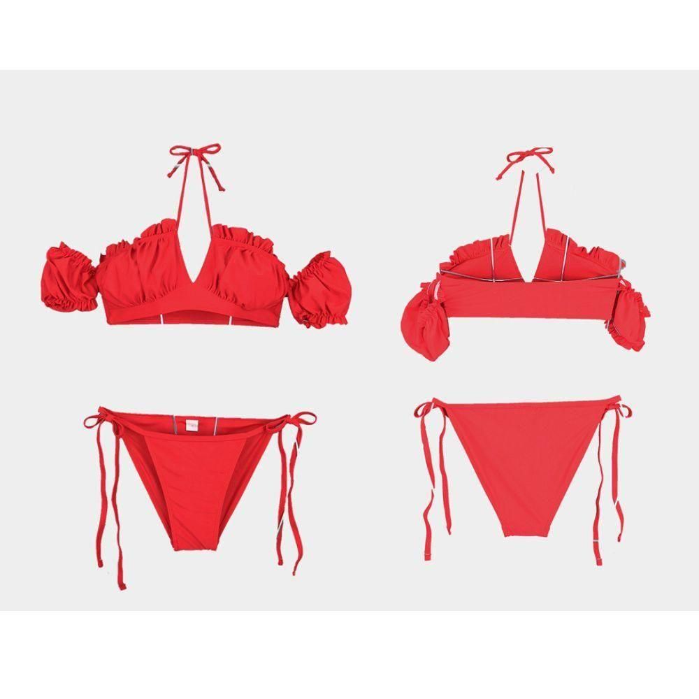 まさみ サイン入り 赤ビキニ ポートレート 水着 スイムウエア ビキニ セパレート オフショルダー サイド