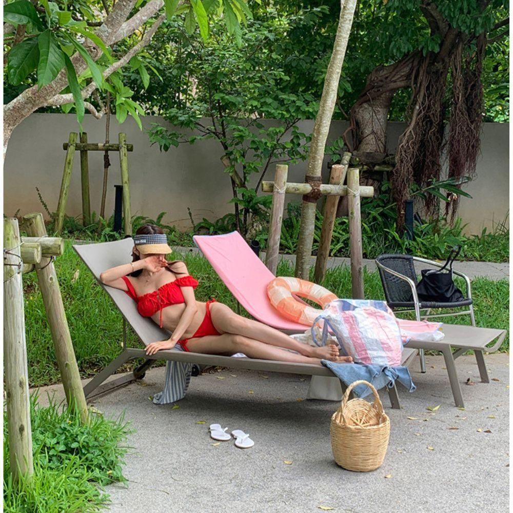 水着 スイムウエア ビキニ セパレート オフショルダー サイドリボン