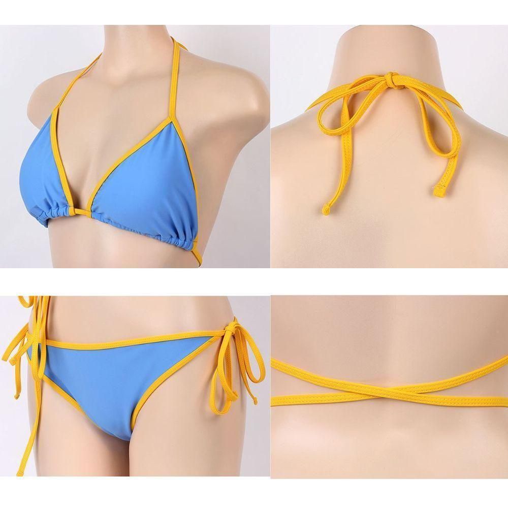 水着 スイムウエア ビキニ セパレート バイカラー パイピング リボン