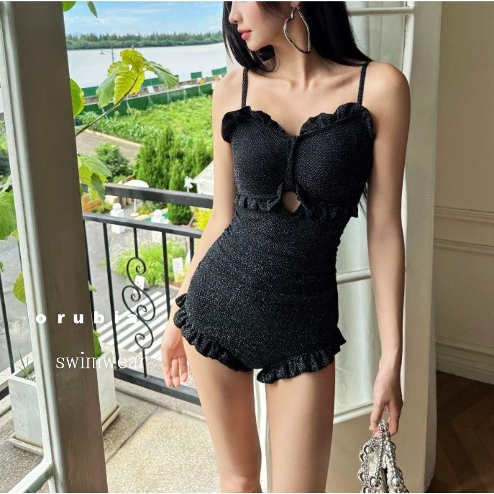 水着 スイムウエア ワンピース フリル キュート ストラップ レトロ