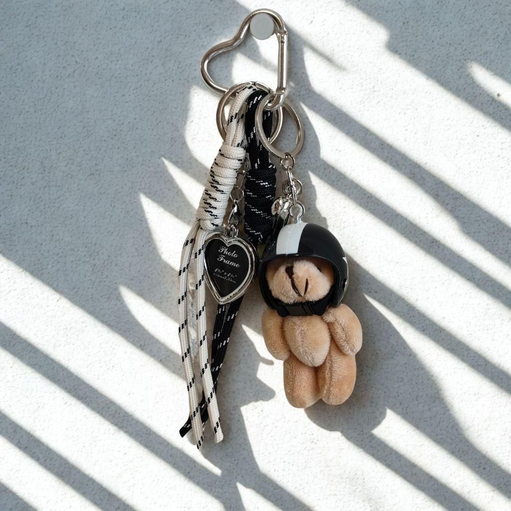 バックチャーム キーチェーン マスコット ベア ハート ヘルメットベア