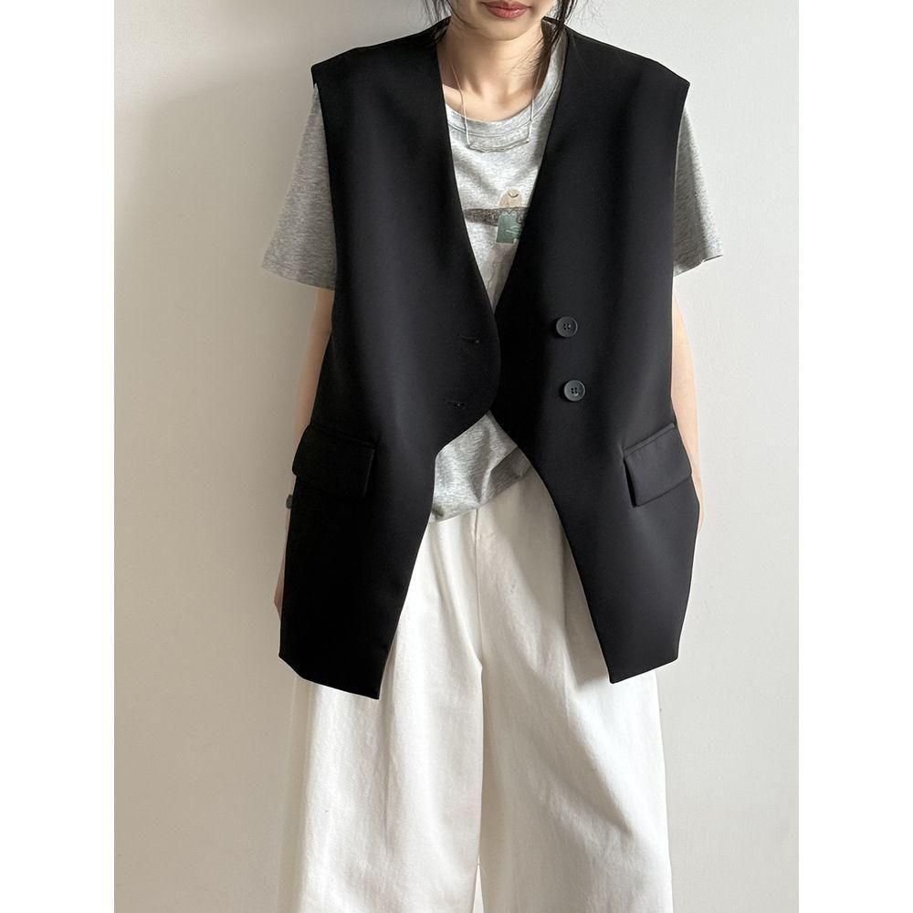 ベスト ジレ ノースリーブジャケット スーツベスト フロント