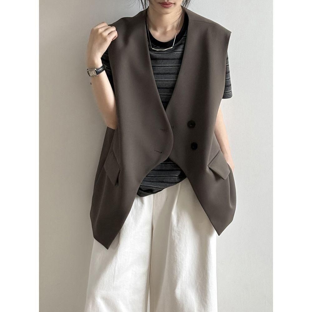ベスト ジレ ノースリーブジャケット スーツベスト フロント