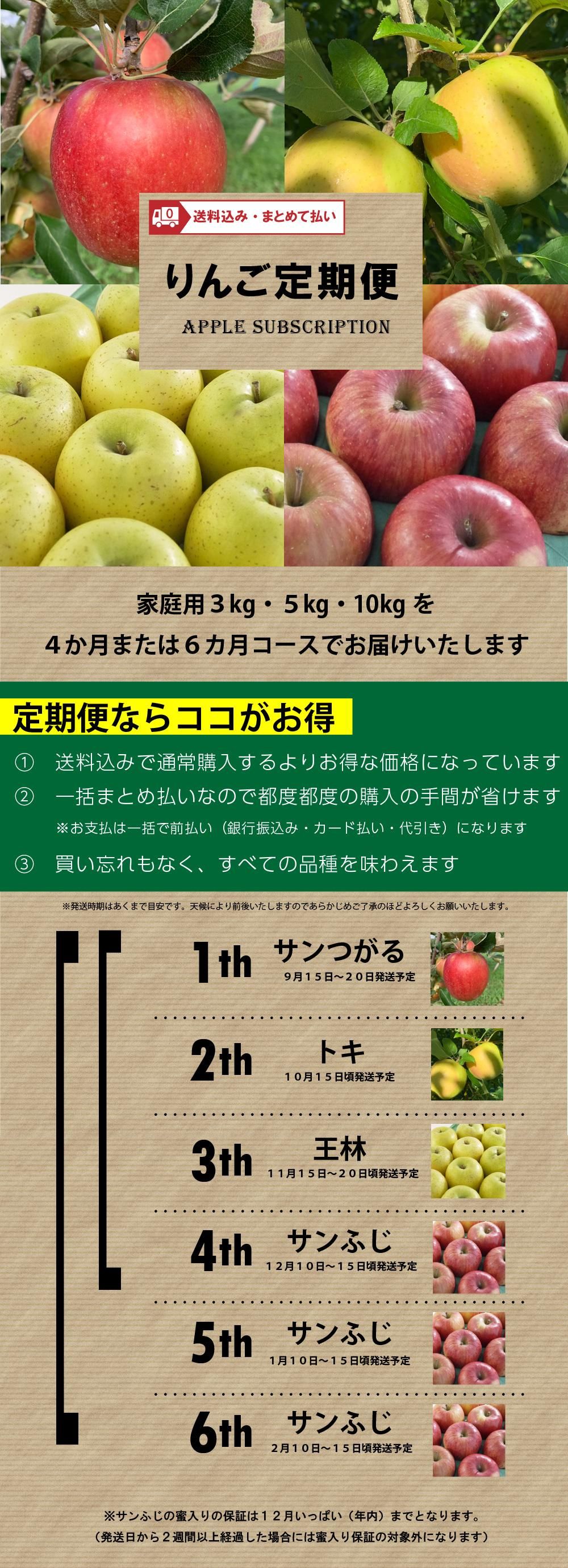 葉とらずりんご定期購入 葉とらずふじ頒布会 りんごサブスク
