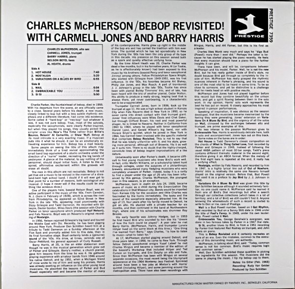 EBOP REVISITED! CHARLES McPHERSON US盤 - JAZZCAT-RECORD