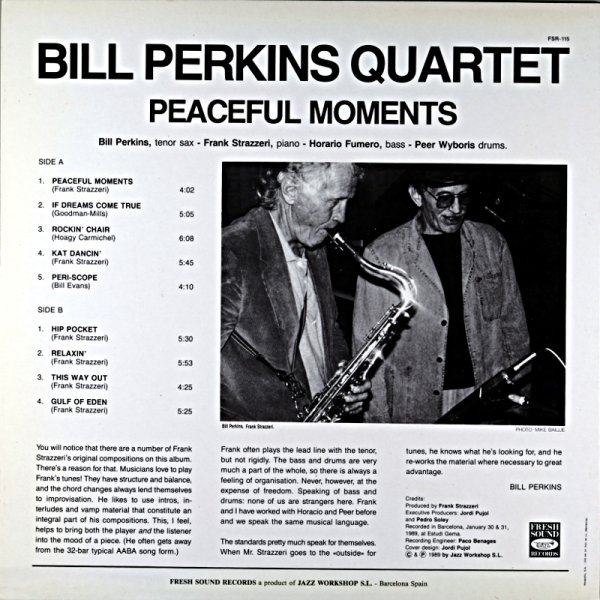 BILL PERKINS PEACEFUL MOMENTS (Fresh sound盤) - JAZZCAT-RECORD