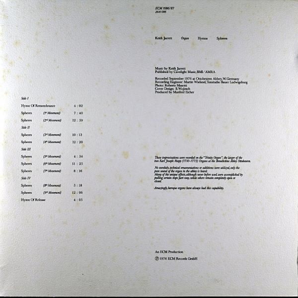 KEITH JARRETT ORGAN HYMNS SPHERES Original盤 2枚組 - JAZZCAT