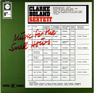 KENNY CLARKE - BOLAND SEXTET / MUSIC FOR THE SMALL HOURS Itarian