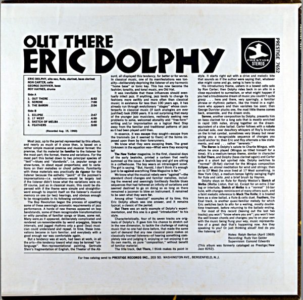 OUT THERE ERIC DOLPHY Us盤 - JAZZCAT-RECORD