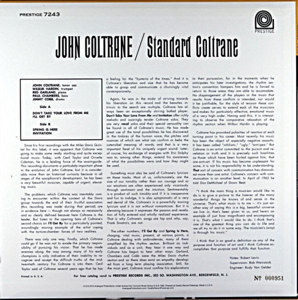 JOHN COLTRANE / STANDARD COTRANE Us盤 - JAZZCAT-RECORD