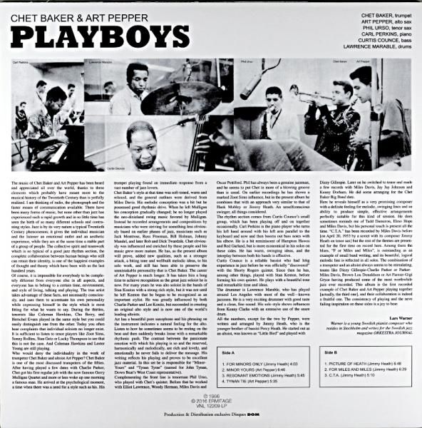 PLAYBOYS CHET BAKER & ART PEPPER EU盤 - JAZZCAT-RECORD PLAYBOYS CHET BAKER & ART PEPPER EU盤 - JAZZCAT-RECORD